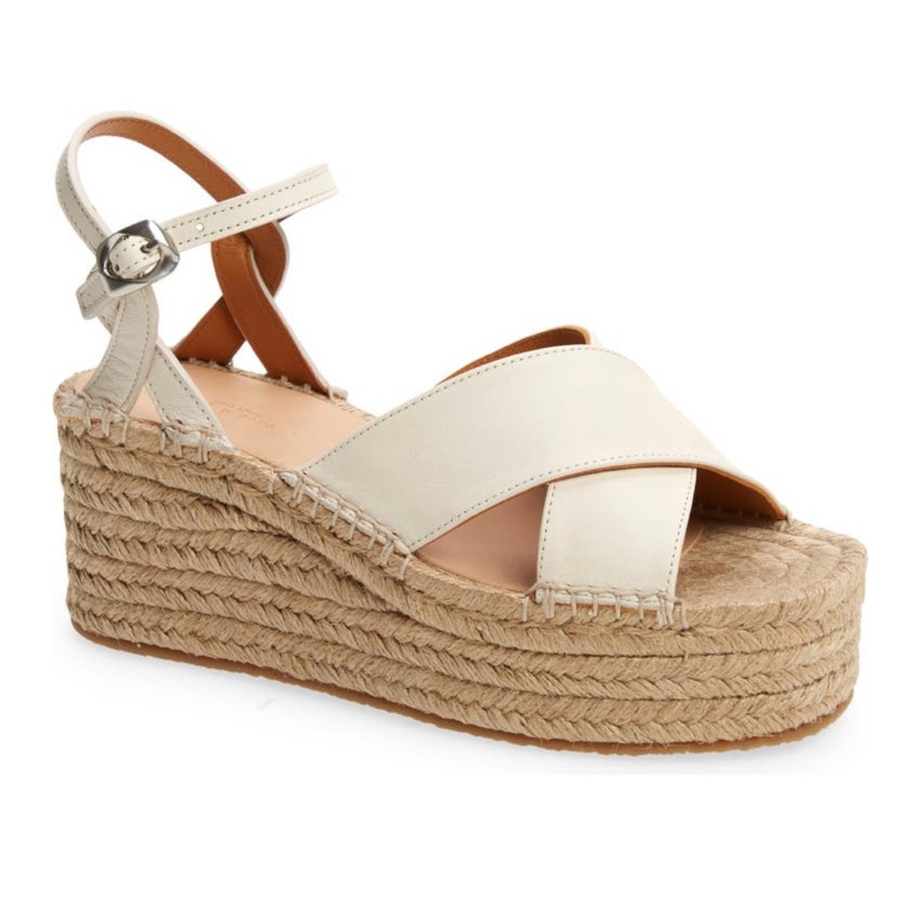 RAG & BONE Hera Espadrille Wedge Sandal in Antique White (39) 9